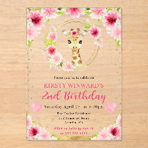 Cumpleaños infantil jirafa de la jungla linda acua