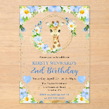 Cumpleaños infantil jirafa de la jungla linda acua