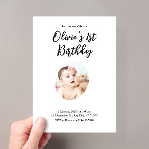 Invitaciones Acrílicas Cumpleaños número 1