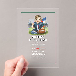 Invitaciones Acrílicas Cumpleaños número 1 del Fútbol de Primer Año Down