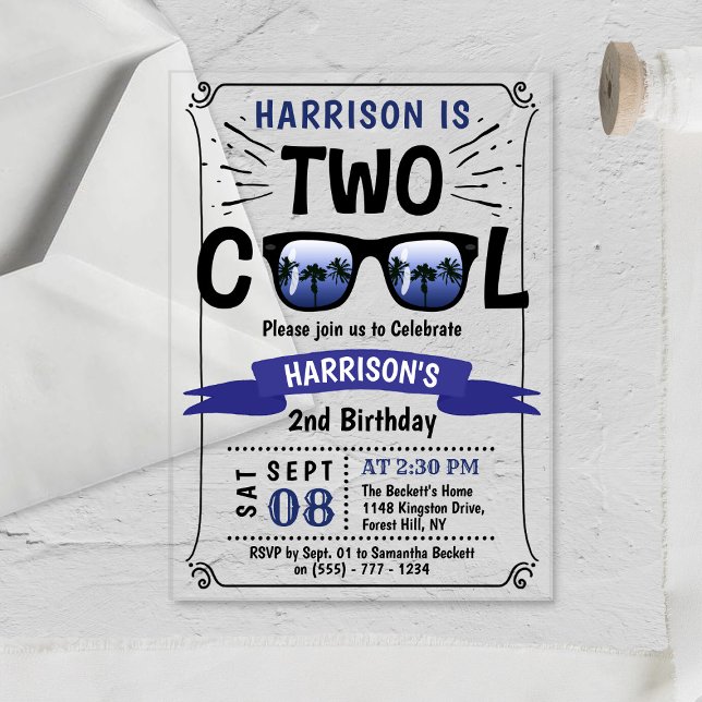 Invitaciones Acrílicas Cumpleaños número 2 de Two Cool Boys (Subido por el creador)