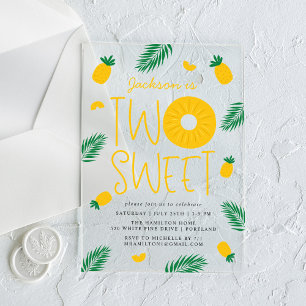 Invitaciones Acrílicas Cumpleaños número 2 de Two Sweet Pineapple