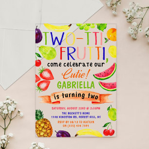 Invitaciones Acrílicas Cumpleaños número 2 de Two-tti Frutti