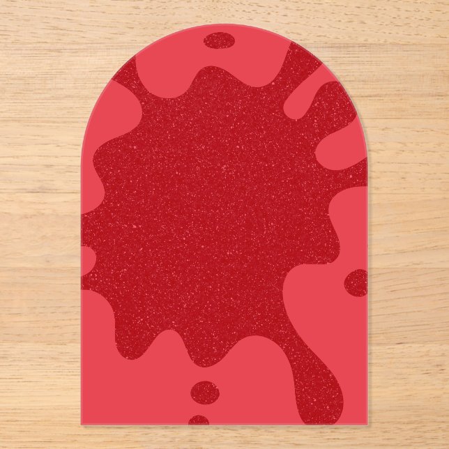 Invitaciones Acrílicas Custom Tomato Red Drip Acrylic Invitation (Anverso)