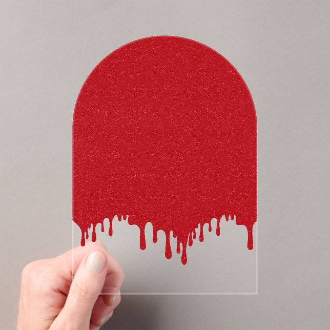 Invitaciones Acrílicas Custom Tomato Red Melt Acrylic Invitation (Insitu (portátil))