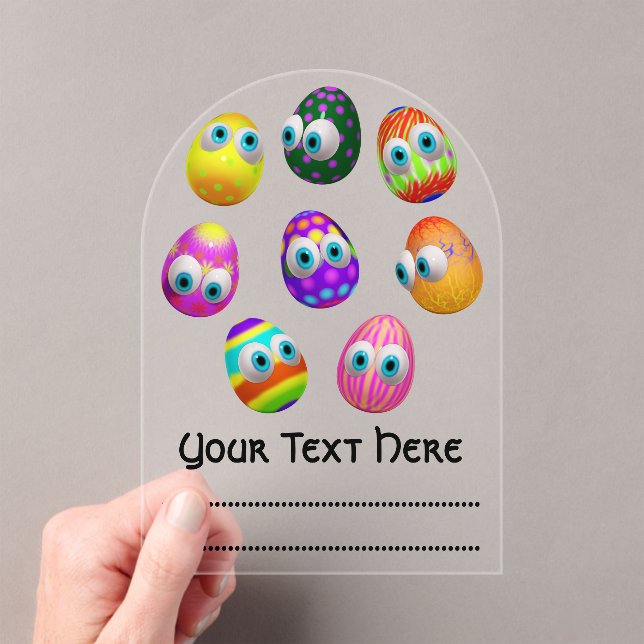 Invitaciones Acrílicas Cute and Funny Easter Eggs Cartoon (Insitu (portátil))