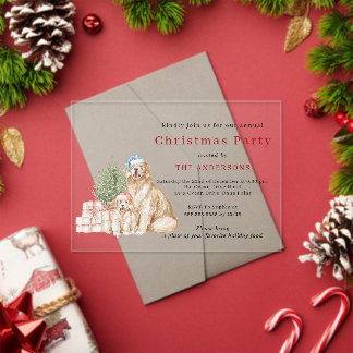 Invitaciones Acrílicas Cute Christmas dogs Christmas party