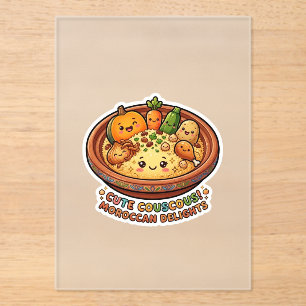 Invitaciones Acrílicas Cute Kawaii Couscous Marroquí Viernes GatherSticke