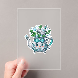 Invitaciones Acrílicas Cute Kawaii Té de Menta Marroquí con Hielo Pegatin