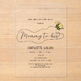 Invitaciones Acrílicas Cute Little Bee Baby Shower