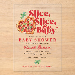 Invitaciones Acrílicas Cute Modern Red White Slice Slice Baby Shower