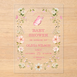 Invitaciones Acrílicas Cute Watercolor Teddy Bear Sleeping on Cloud Baby 