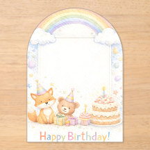 Cute Woodland Animals Birthday Acrylic Invitation