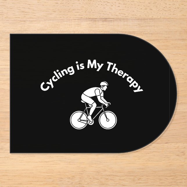 Invitaciones Acrílicas Cycling is My Therapy (Anverso)