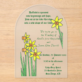 Invitaciones Acrílicas Daffodil Dream Wedding Invitation