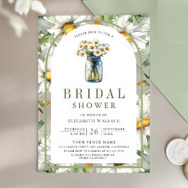 Invitaciones Acrílicas Daisy Floral Mason Jar Bridal Shower