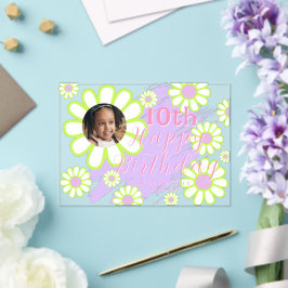 Invitaciones Acrílicas Daisy Simple Photo Purple
