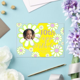 Invitaciones Acrílicas Daisy Simple Photo Yellow