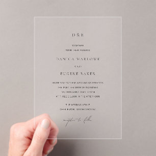 Invitaciones Acrílicas Danica Classic Elegant Wedding