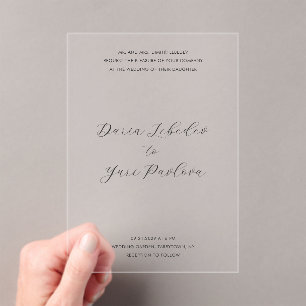 Invitaciones Acrílicas Daria Modern Boda