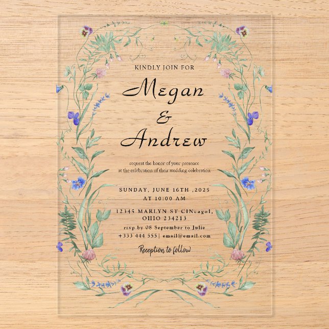 INVITACIONES Acrílicas de BODAS (Anverso)