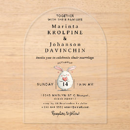 Invitaciones acrílicas de caligrafía moderna boda