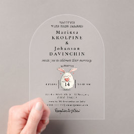 Invitaciones acrílicas de caligrafía moderna boda