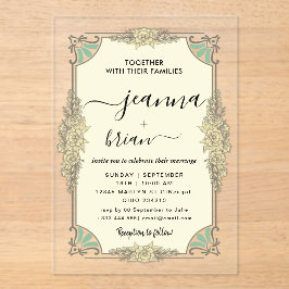 Invitaciones acrílicas de caligrafía moderna boda