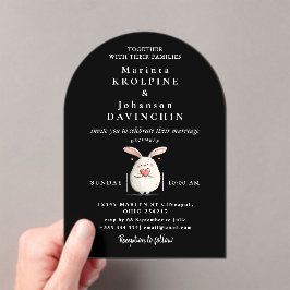 Invitaciones acrílicas de caligrafía moderna boda