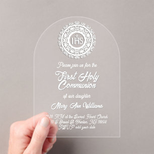 Invitaciones Acrílicas de Primera Comunión