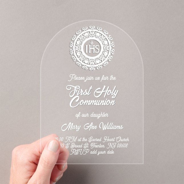 Invitaciones Acrílicas de Primera Comunión (Insitu (portátil))