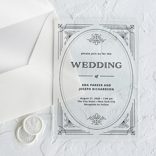 Invitaciones Acrílicas Deco moderno | Boda elegante (Subido por el creador)