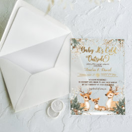 Invitaciones Acrílicas Deer Cold Fuera De Baby Shower