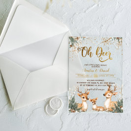 Invitaciones Acrílicas Deer Winter Wonderland Baby Shower