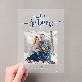 Invitaciones Acrílicas "Deja que nieve" Foto Festiva de Vacaciones