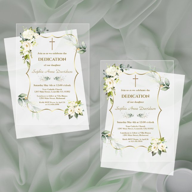 Invitaciones Acrílicas Delicada vegetación aérea blanca Flores (Subido por el creador)