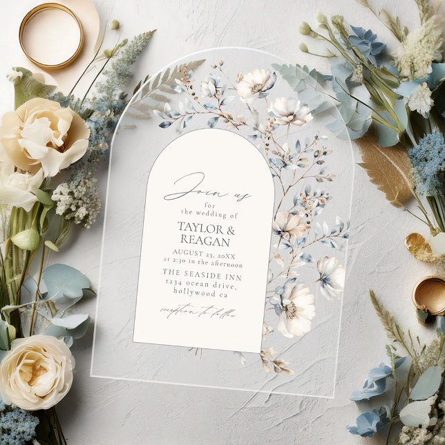 Invitaciones Acrílicas Delicado Boda ID1102 del arco acuático de flores s (Subido por el creador)