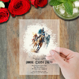 Invitaciones Acrílicas Derby Raceequand y Fiesta Jockeys