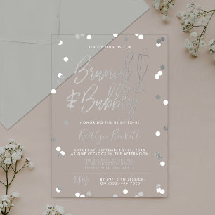 Invitaciones Acrílicas Desayuno Brunch & Bubbly Confetti Despedida de Sol