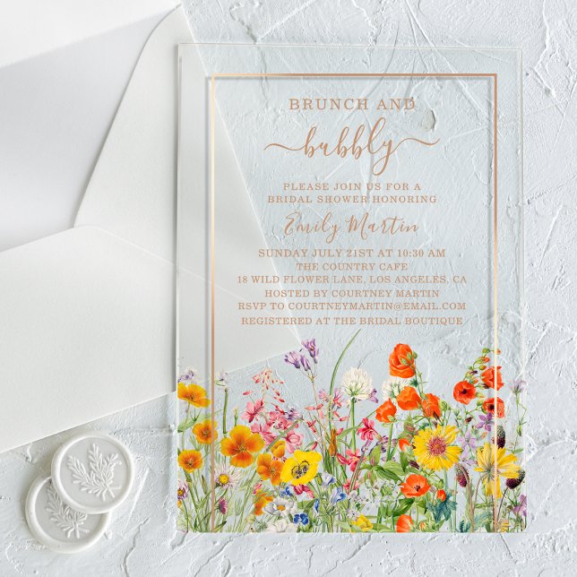 Invitaciones Acrílicas Desayuno Brunch y Burbujas Boho Despedida de Solte (Subido por el creador)