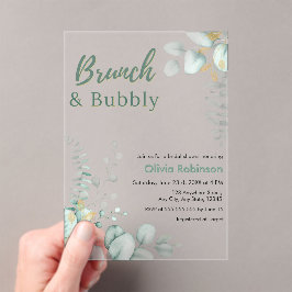 Invitaciones Acrílicas Desayuno Brunch y Burbujeante Baño de Novia Eucaly