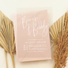 Invitaciones Acrílicas Desayuno Brunch y Burbujeante Moderno y Boho para 