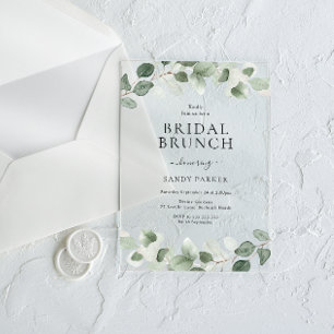 Invitaciones Acrílicas Desayuno Nupcial con Vegetación Moderna para Despe