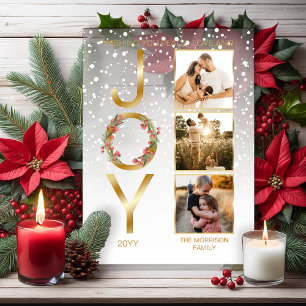 Invitaciones Acrílicas Deseándole Paz Amor y Alegría 3 Fotos Navidad