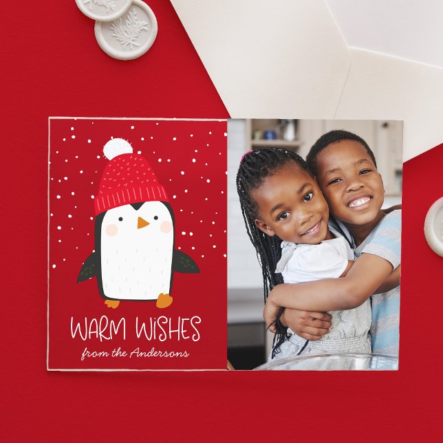 Invitaciones Acrílicas Deseos cálidos de pingüino lindo festividad (Subido por el creador)