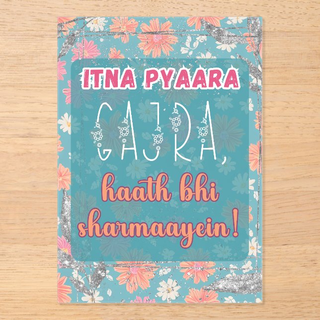 Invitaciones Acrílicas Desi Indian Pakistani Wedding Mehndi Food Sign (Anverso)