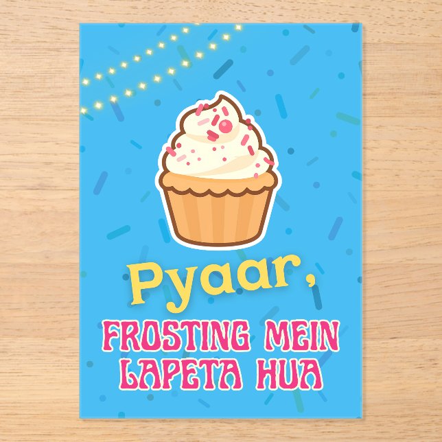 Invitaciones Acrílicas Desi Indian Pakistani Wedding Mehndi Food Sign (Anverso)