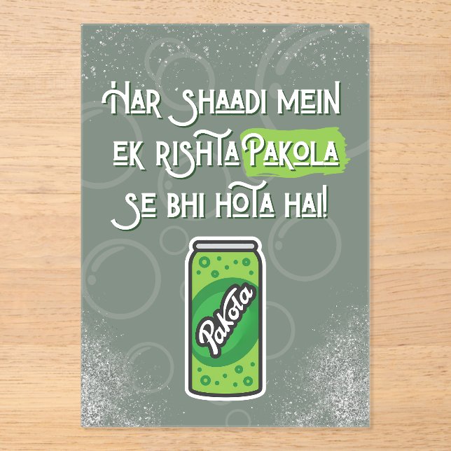 Invitaciones Acrílicas Desi Wedding  (Anverso)