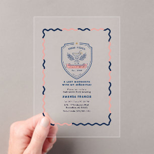 Invitaciones Acrílicas Despedida de Soltera Acrílica Preppy Pastel Final 