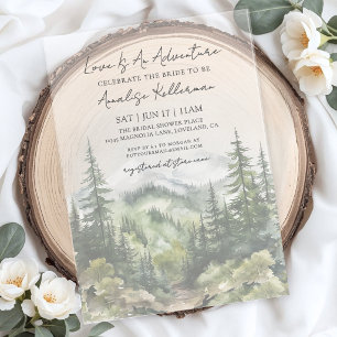 Invitaciones Acrílicas Despedida de Soltera Aventura en el Bosque y Monta